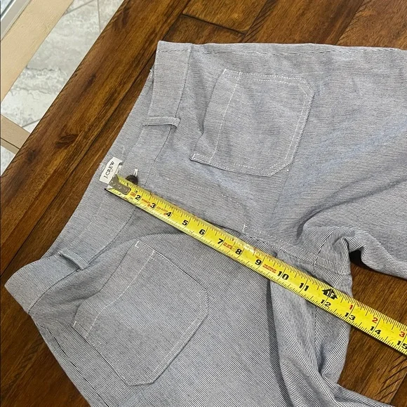 J Crew High rise patch pockets wide leg blue white striped trousers pants sz 28P - Picture 7 of 16